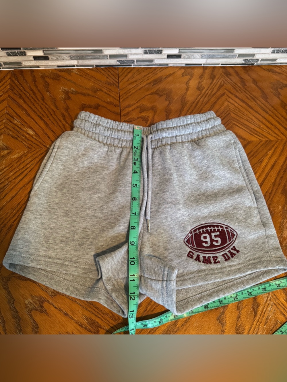 Love Streak Gray Fleece Game Day Sweat Shorts S